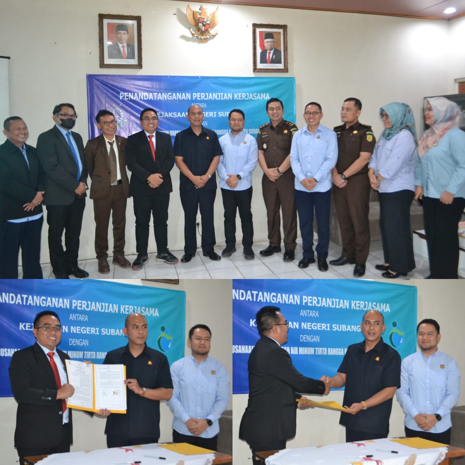 PENANDATANGAN PERJANJIAN KERJASAMA ANTARA KEJAKSAAN NEGERI SUBANG DENGAN PERUMDA TIRTA RANGGA SUBANG